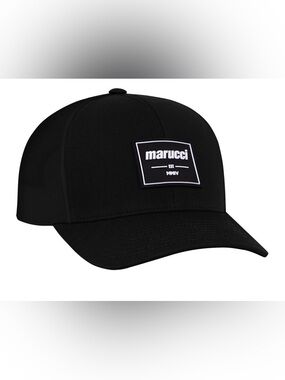 Marucci Men’s Hat Established Rubber Patch Snapback Hat Black